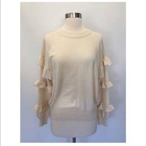 J. Crew Cream Ruffle Sweater